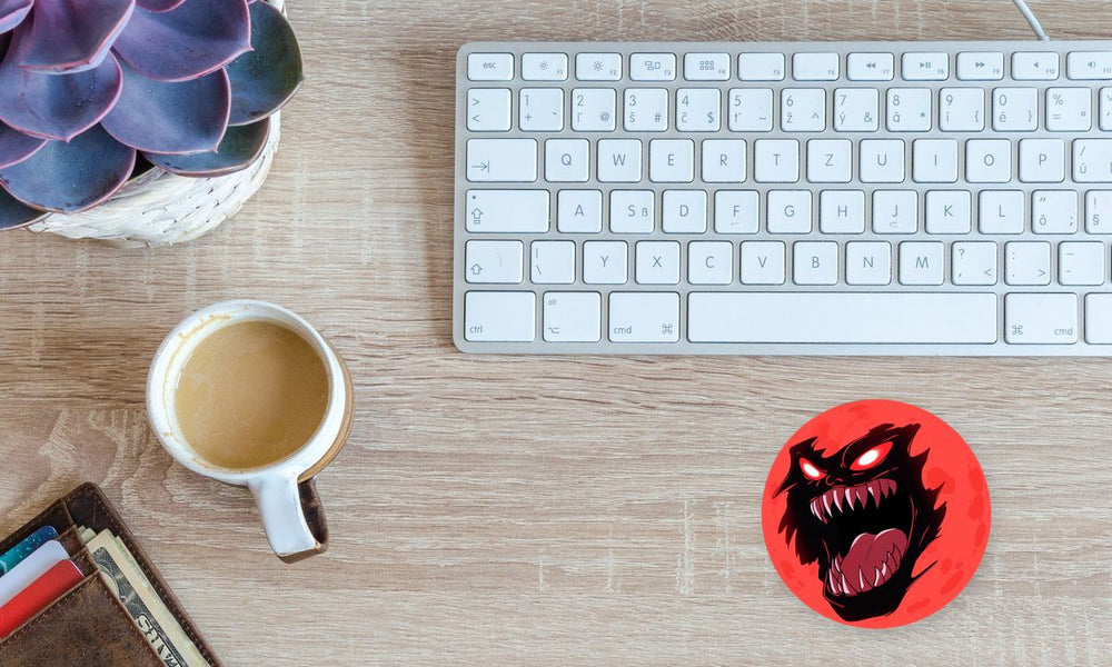 Halloween Red Monster Moon Sticker