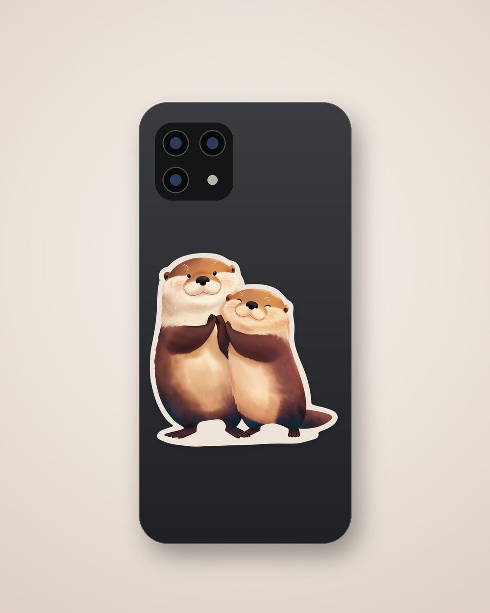 Cute Otters Holding Hands Sticker