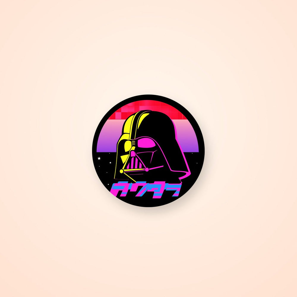 Retro Darth Vader Round Sticker