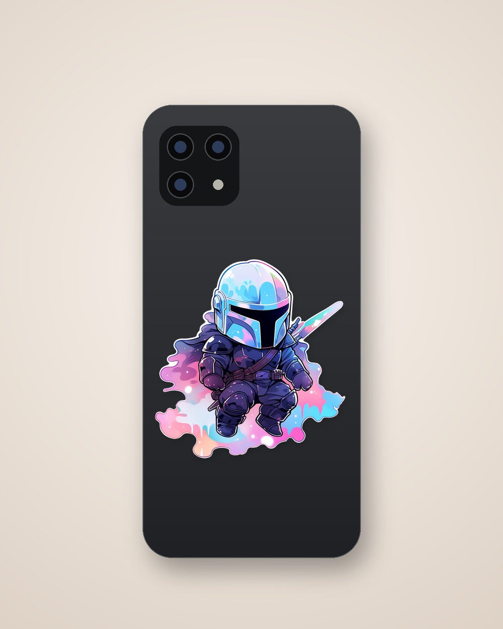 Star Wars Chibi Mandalorian Pastel Sticker