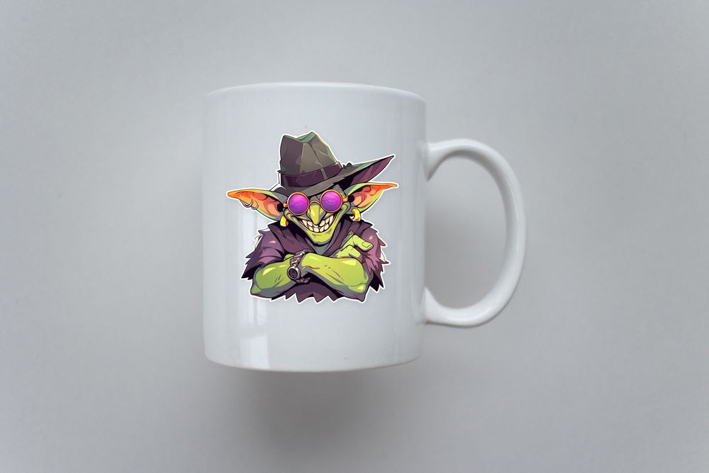 Stylish Green Goblin in Hat Sticker