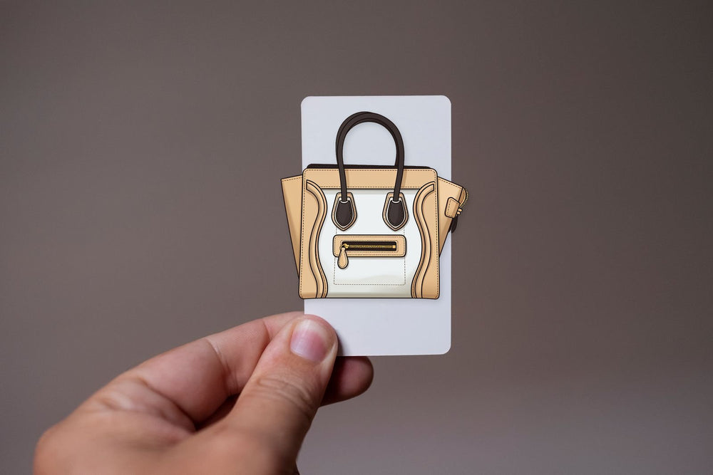 Beige & White Celine Luggage Bag Sticker