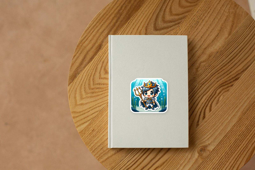 Chibi King of Atlantis Trident Sticker