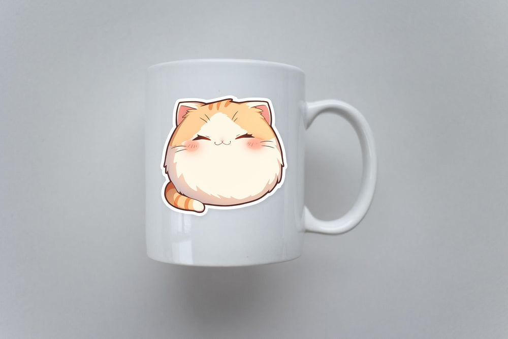 Funny Fat Cat Chibi Sticker