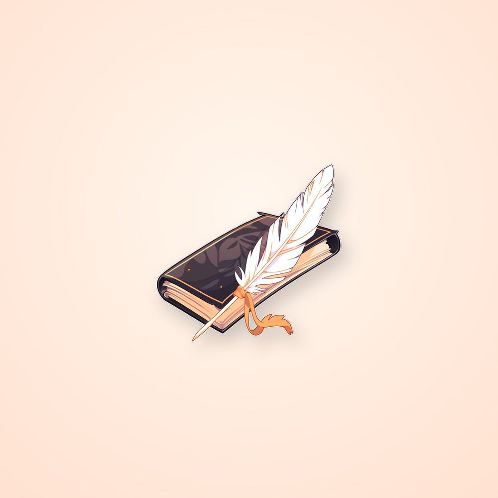Aesthetic Book with Quill Sticker