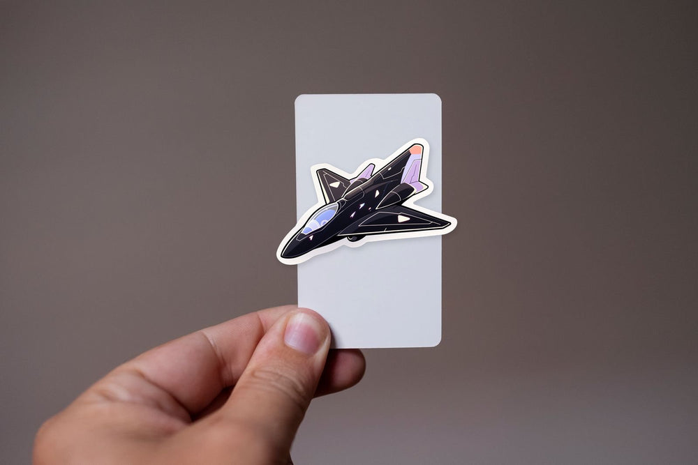 Black Fighter Jet Art Sticker
