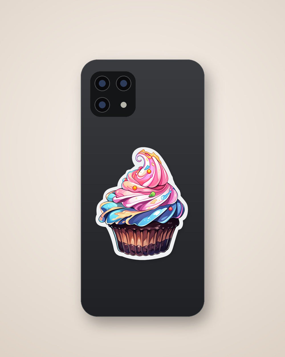 Appetizing Colorful Cupcake Sticker