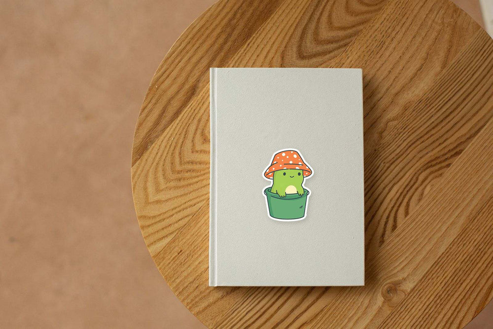Cute Frog Bucket Hat Mushroom Kawaii Sticker