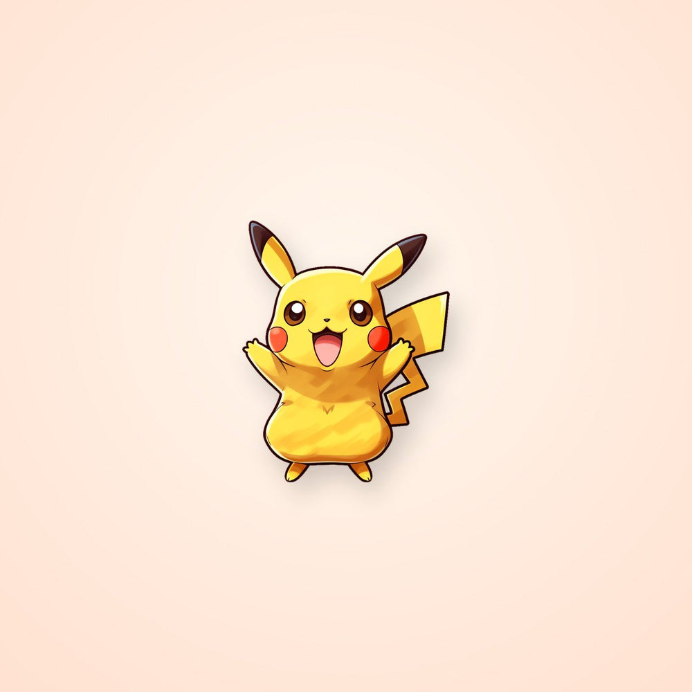 Drawn Happy Pikachu Pokemon Sticker