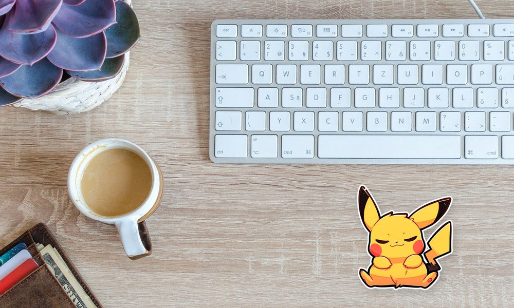 Pokemon Cute Pikachu with Closed Eyes Sticker