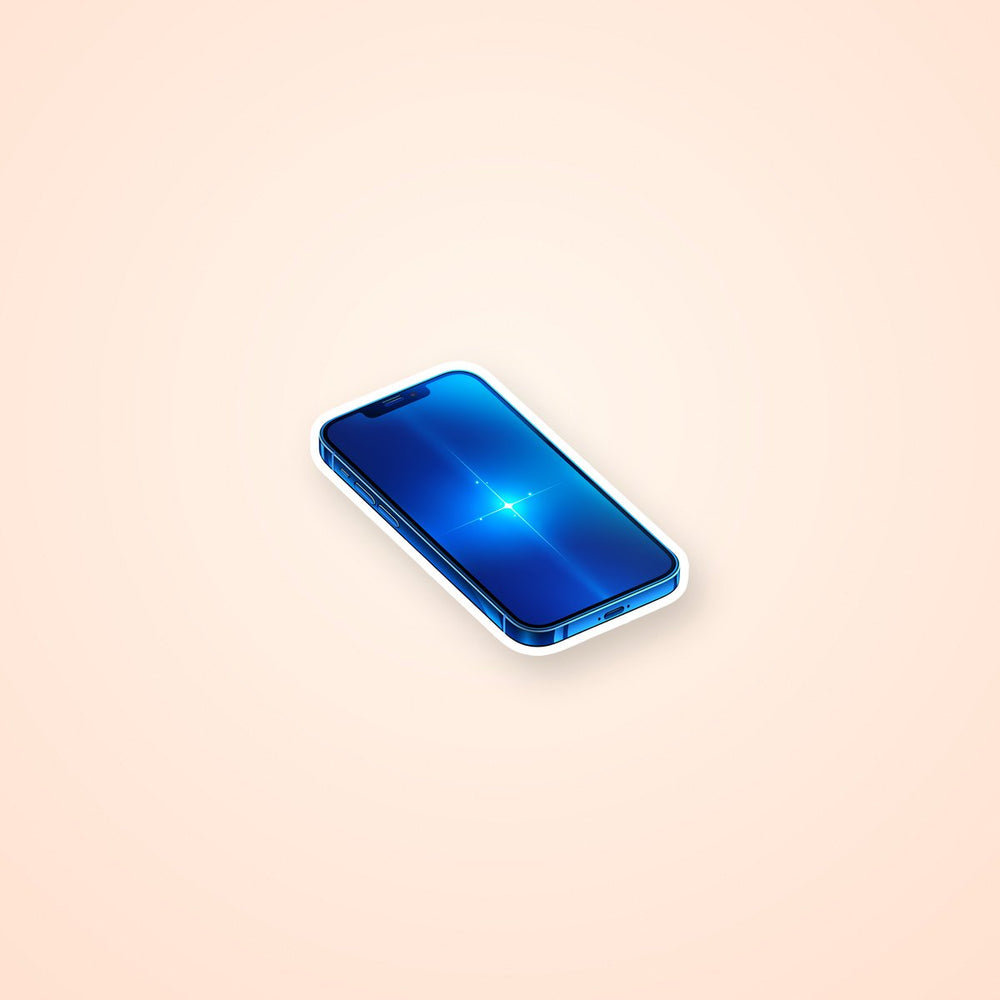 Blue Iphone Screen Glow Tech Sticker