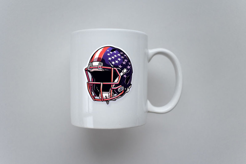 American Football Helmet with USA Flag Sticker