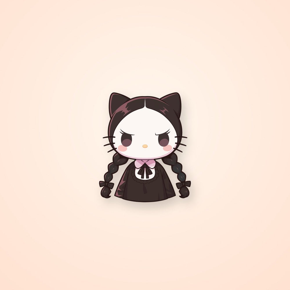 Hello Kitty X Wednesday Addams Sticker
