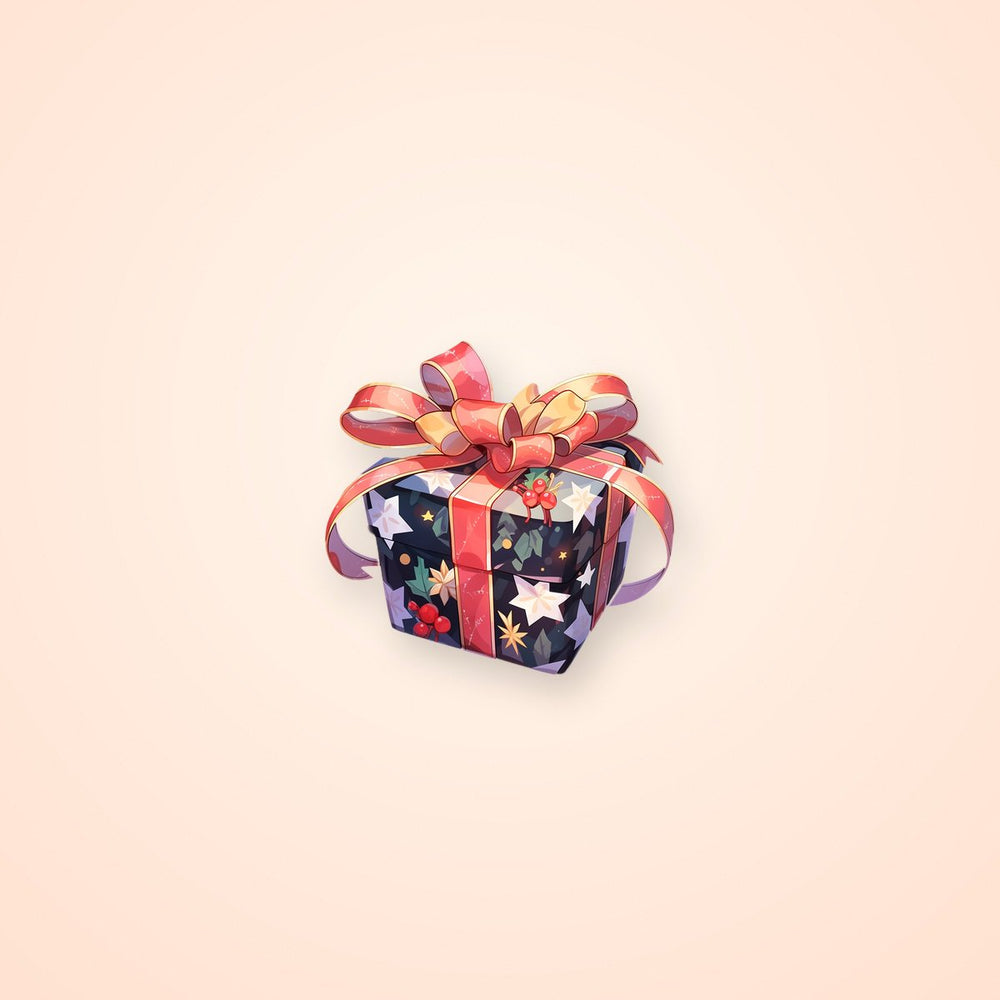 Christmas Present with Red Bow Sticker