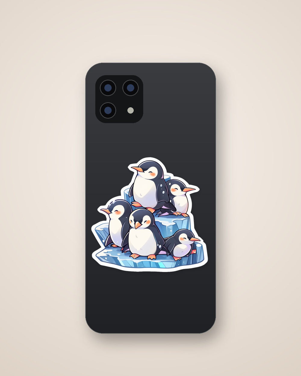 Cute Penguins on Iceberg Sticker