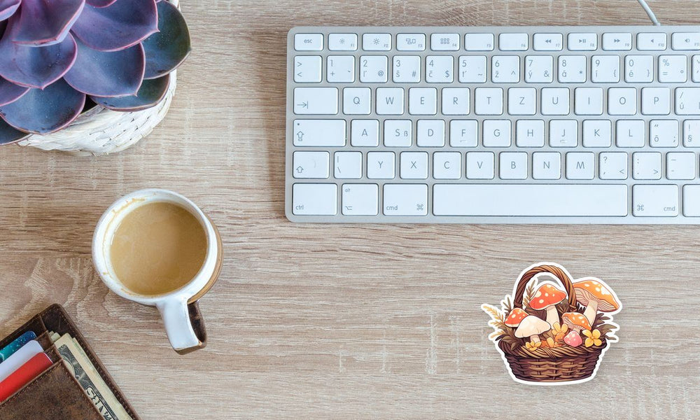 Mushrooms in a Basket Sticker