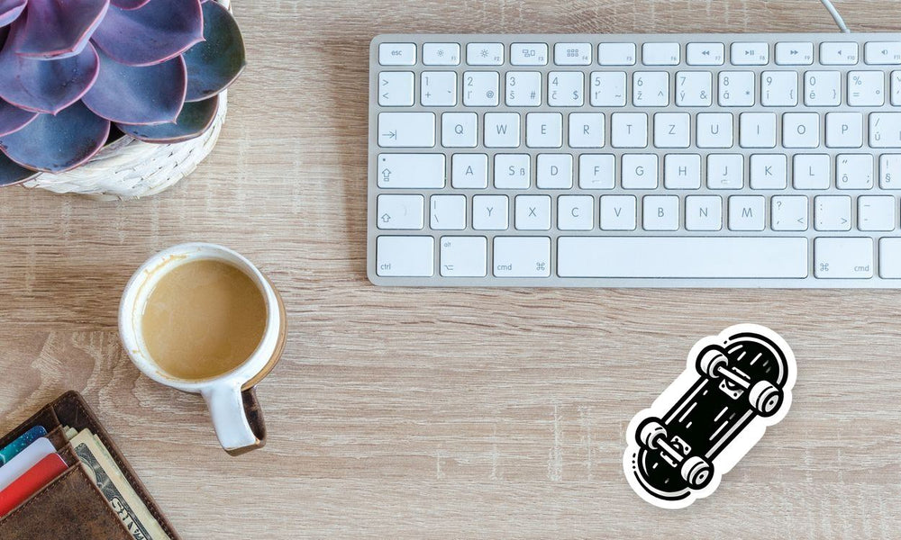 Skateboard Grunge Illustration Sticker