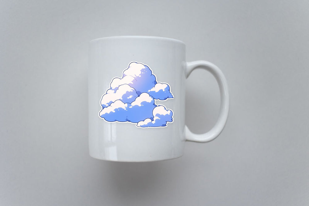 White & Blue Aesthetic Clouds Sticker