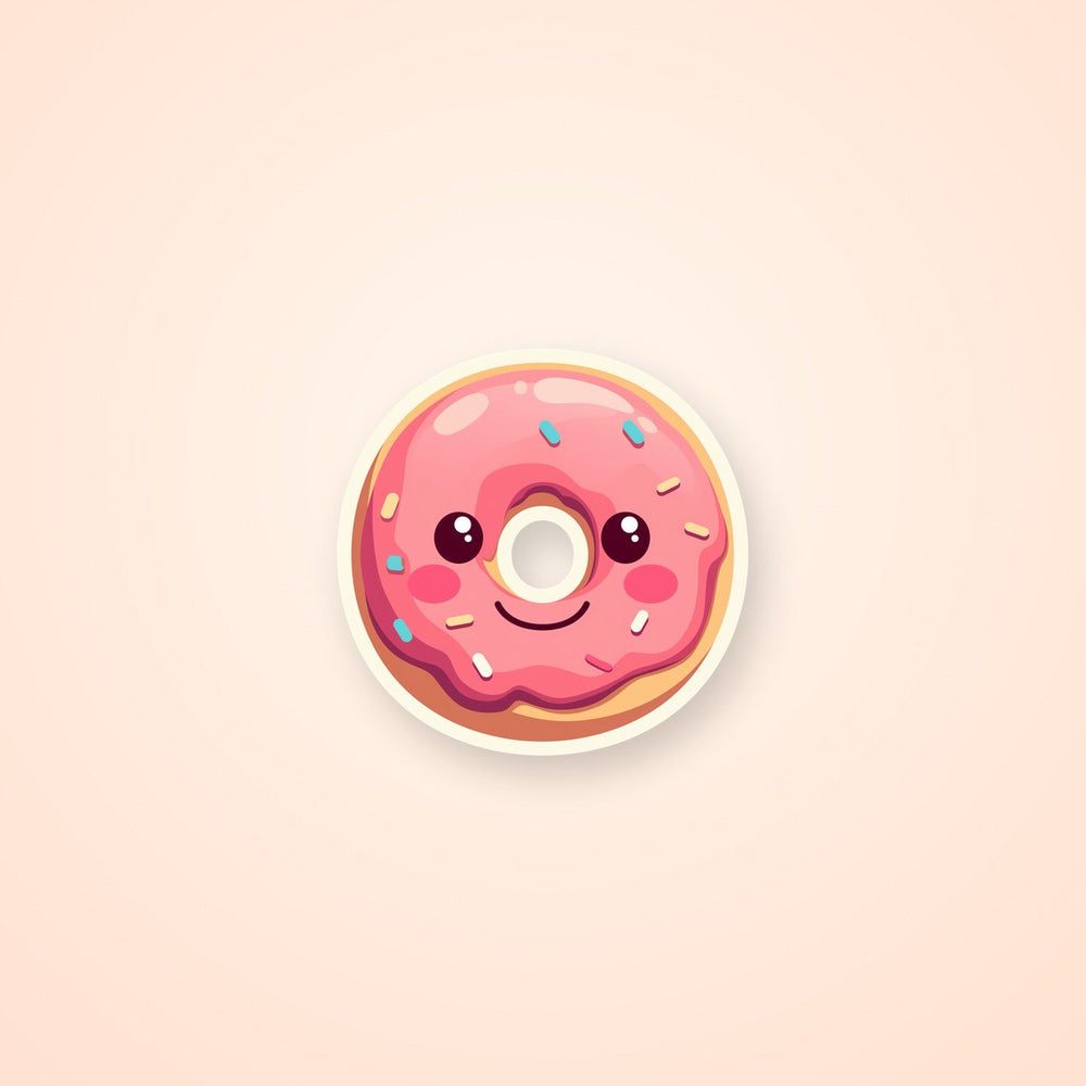 Pink Donut Kawaii Sticker