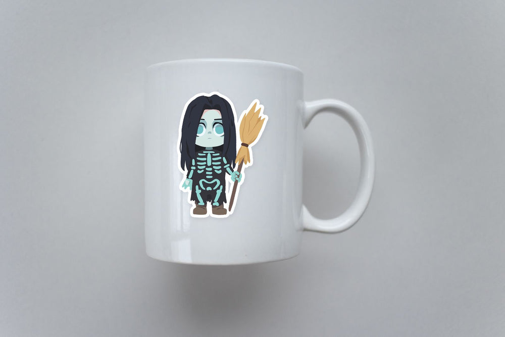 Creepy Skeleton Halloween Sticker