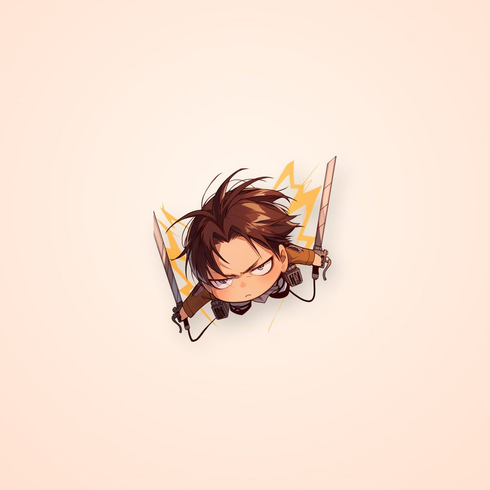 Funny Chibi Eren Attack on Titan Sticker