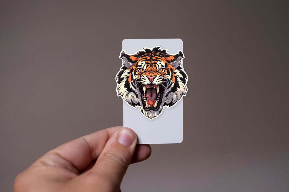 Angry Tiger Head Art Sticker