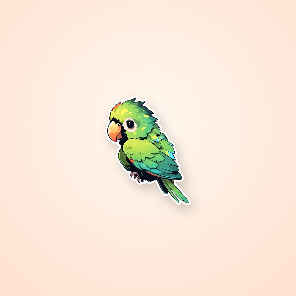 Green Parrot Aesthetic Sticker