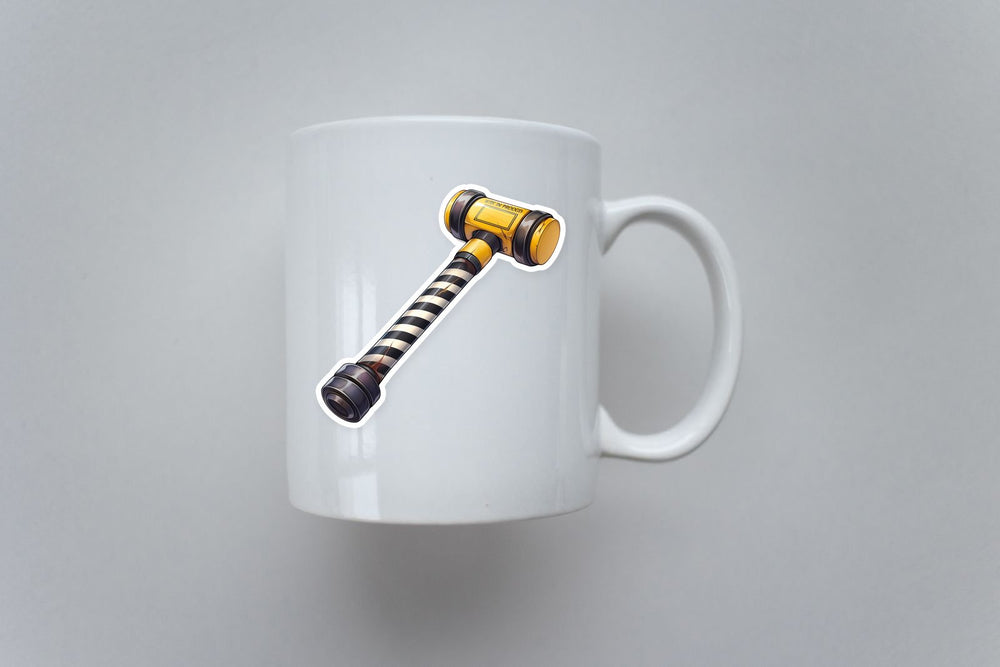 Yellow Striped Hammer Sticker