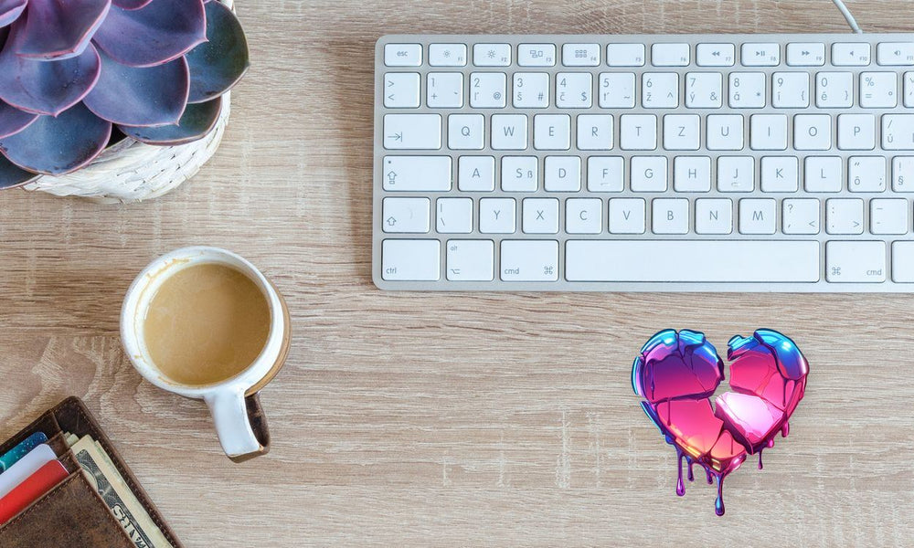 Neon Broken Heart Drip Sticker