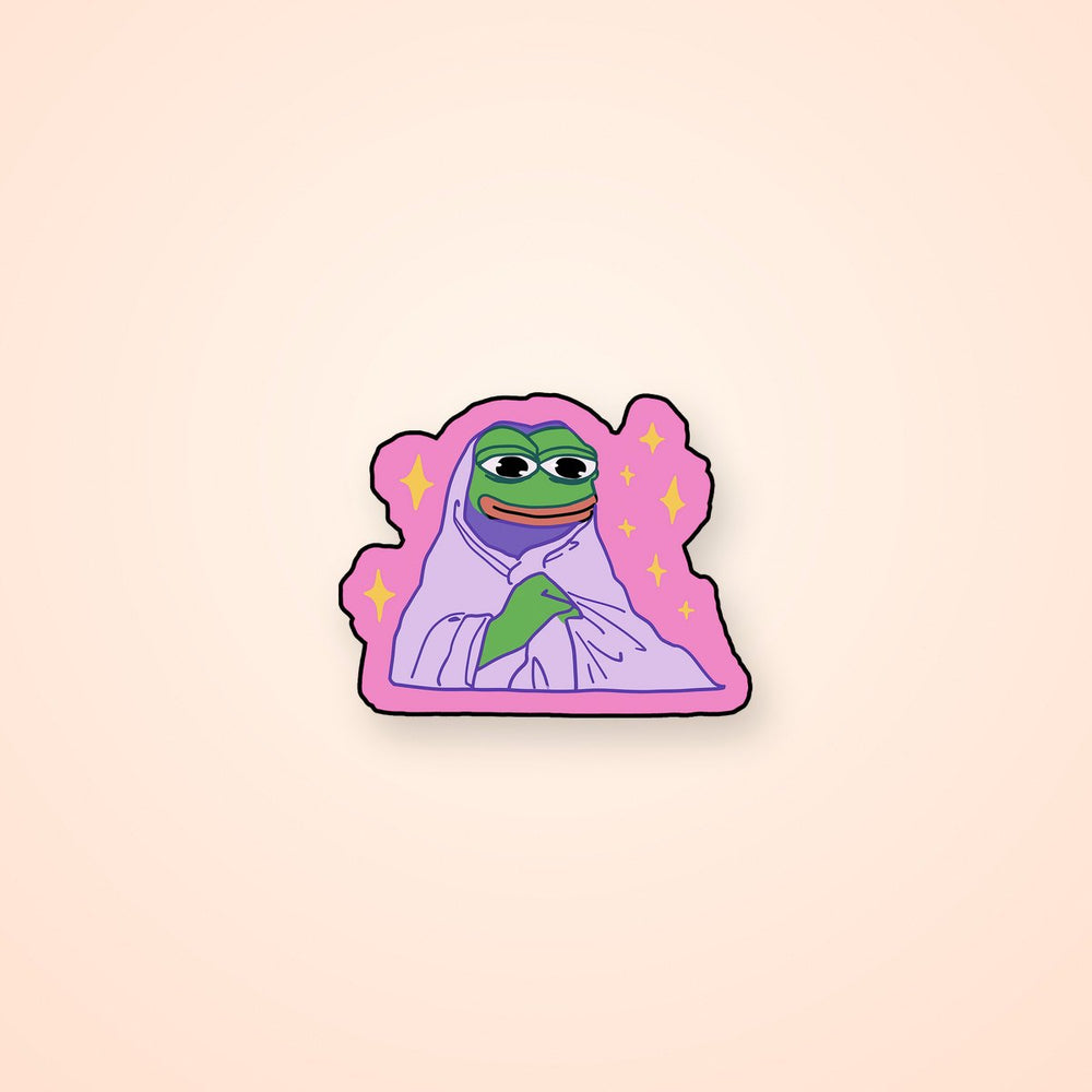 Meme Pepe Frog Blanket Pink Sticker