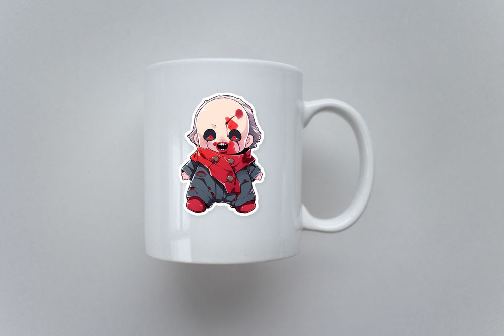 Scary Doll Halloween Sticker