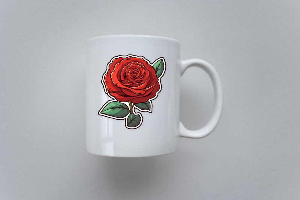 Red Rose Cartoon Sticker