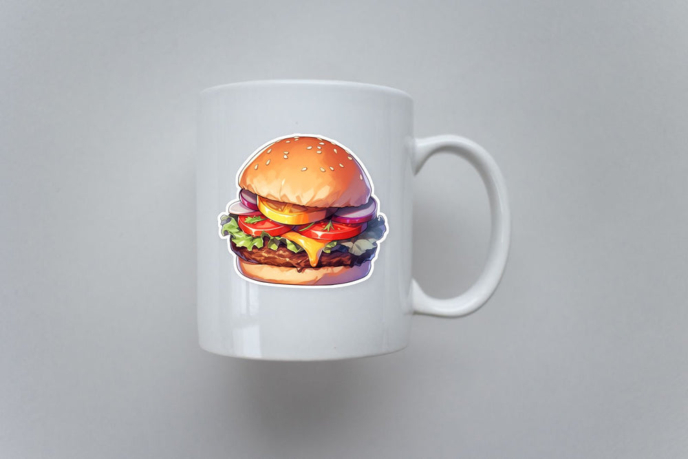Appetizing Burger Drawn Sticker