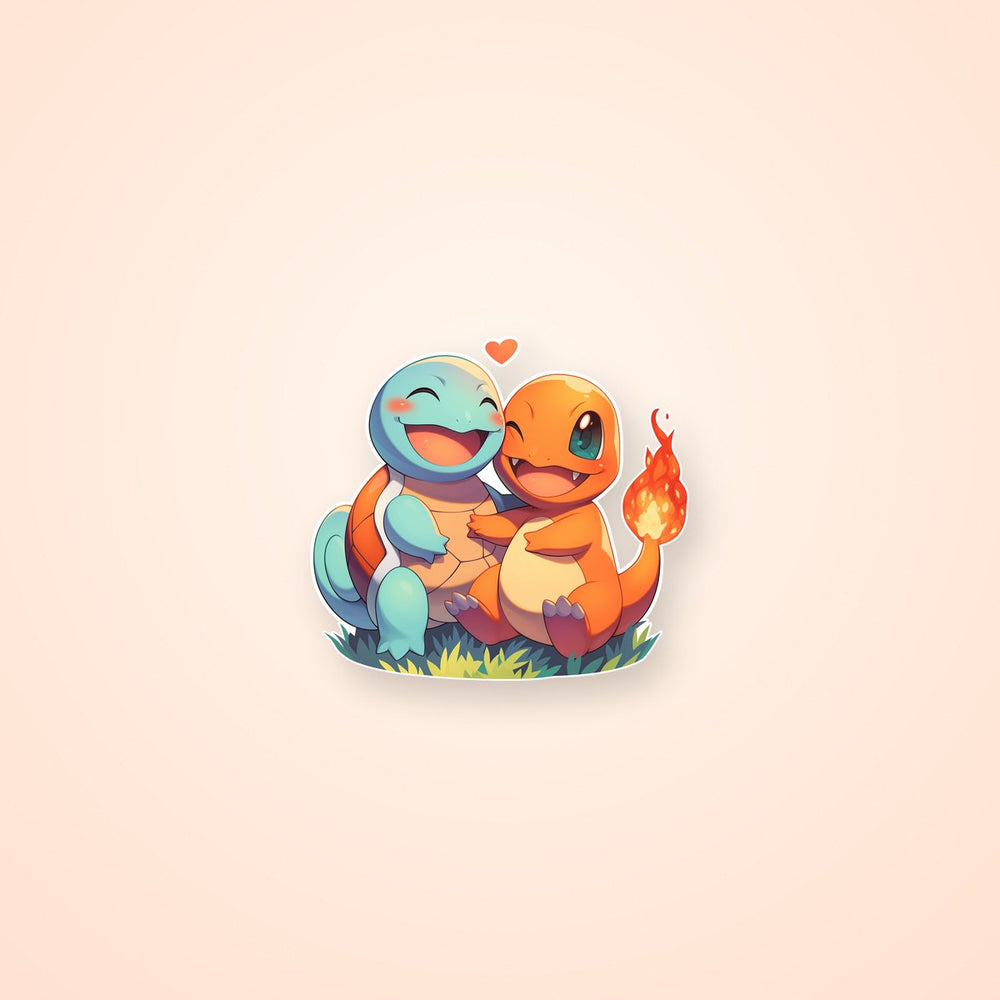 Squirtle and Charmander PokéMon Friendship Sticker