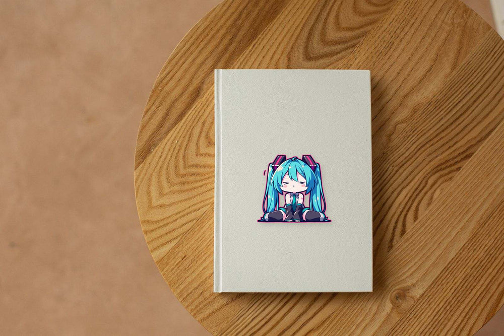 Hatsune Miku Chibi Crossed Arms Sit Clipart Sticker