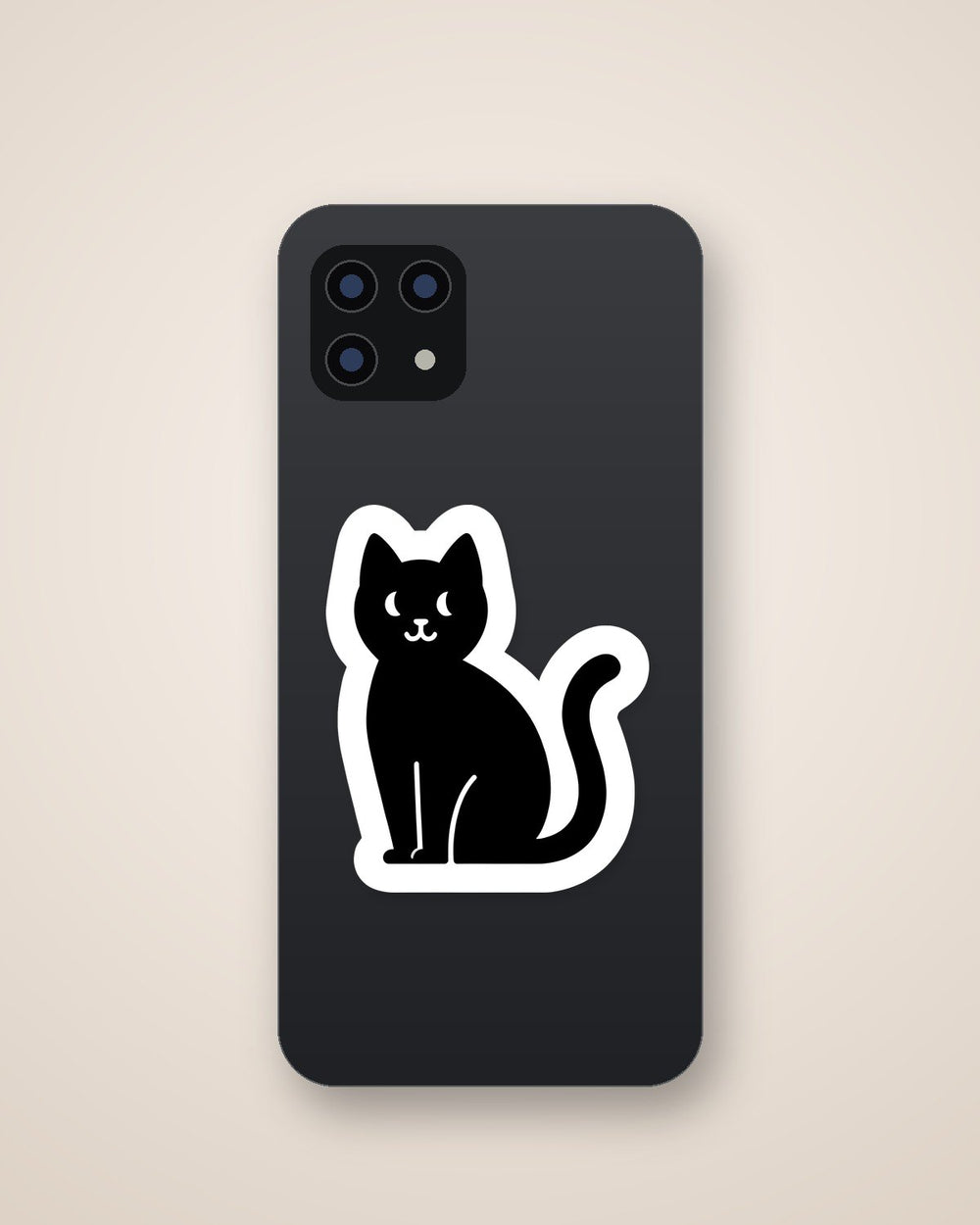 Black Cat Silhouette Minimal Sticker