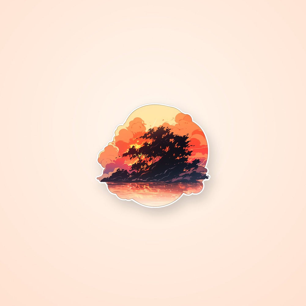 Burning Forest Art Sticker