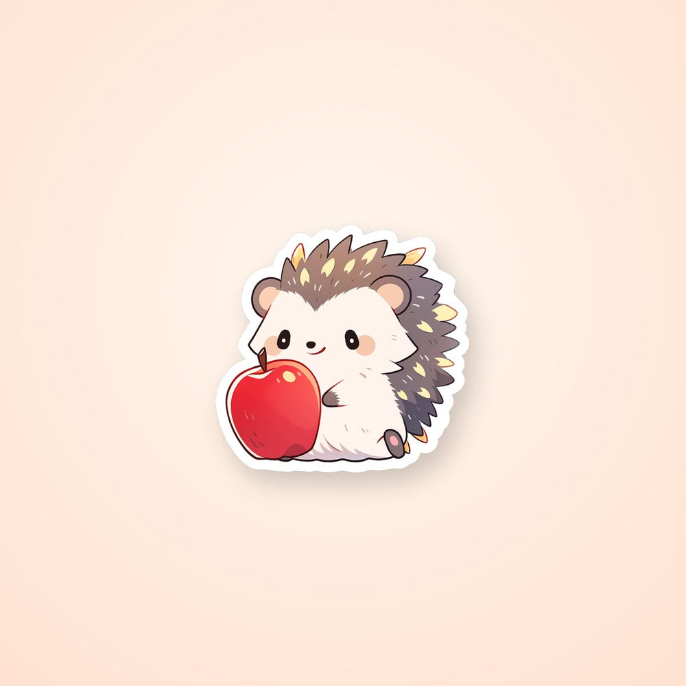 Cute Hedgehog with Apple Sticker