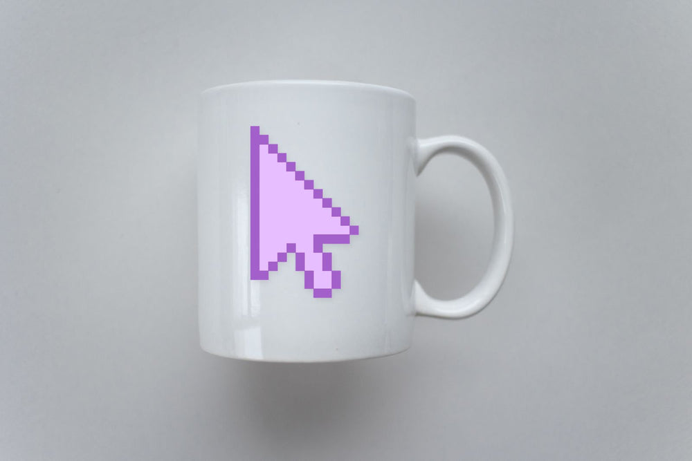 Purple Pixel Cursor Sticker