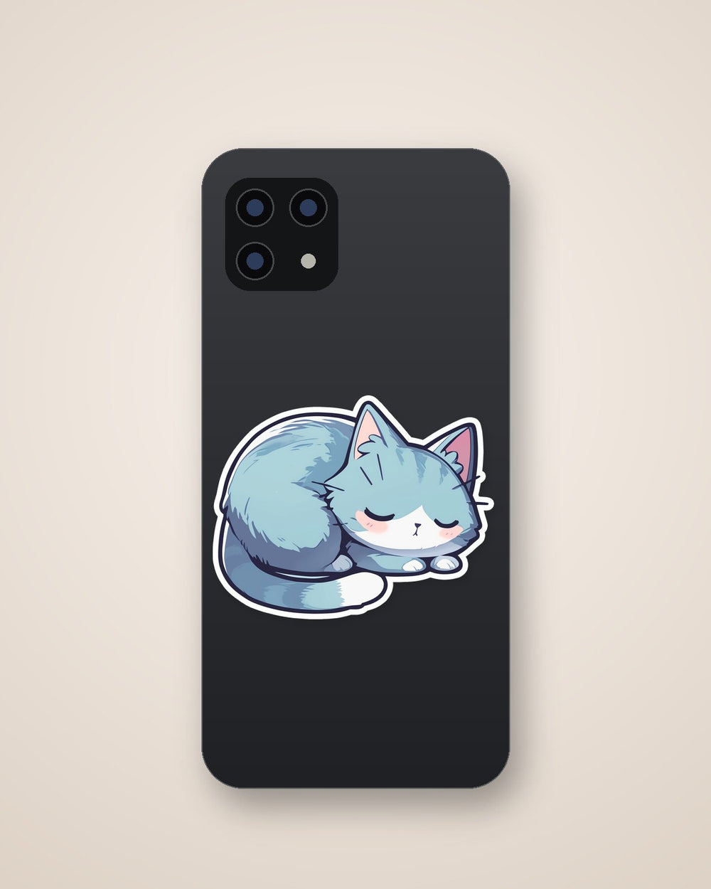 Sleepy Blue Cat Sticker