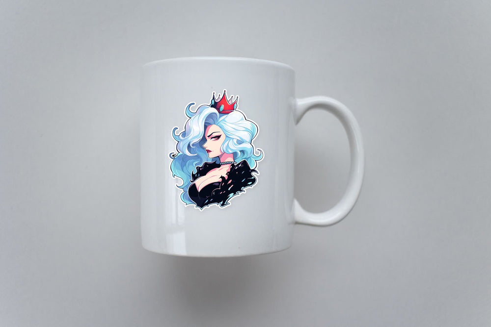 Stylish Girl with Crown Art Sticker
