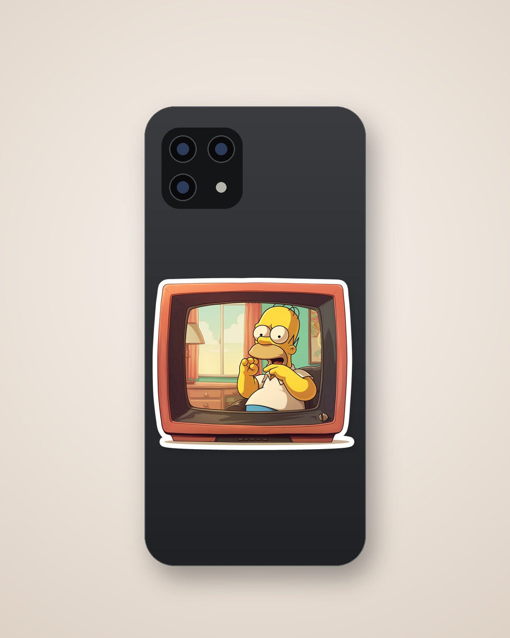 Homer Simpson on TV Screen Sticker