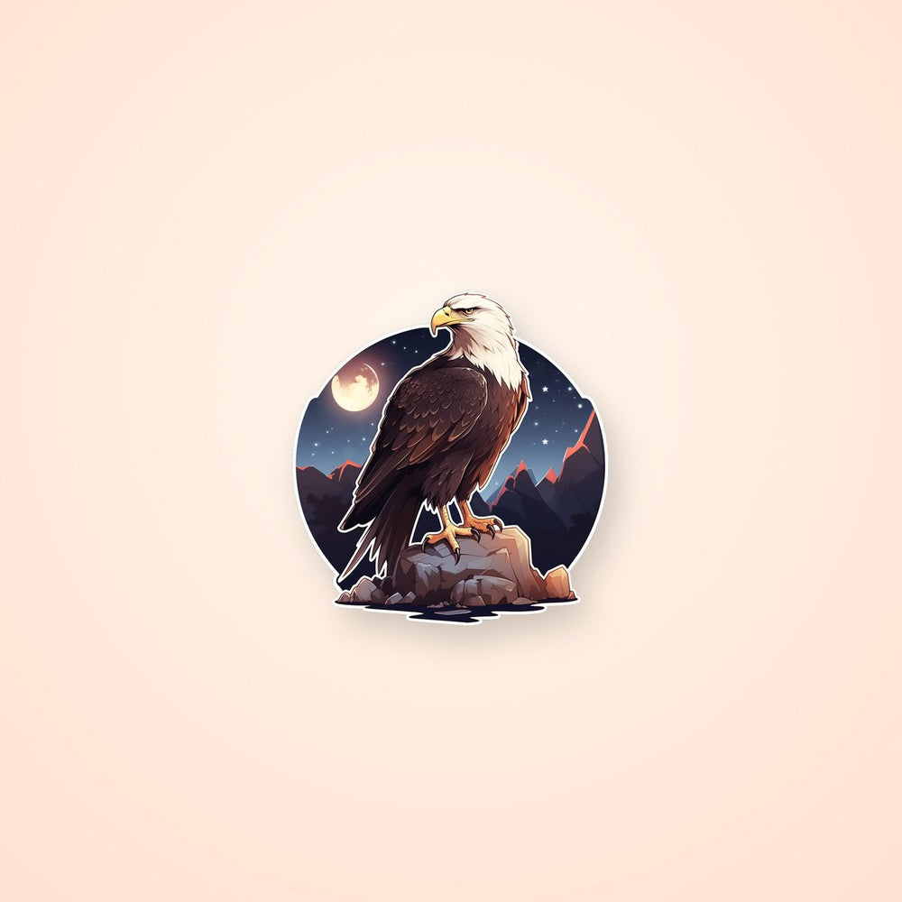 Beautiful Eagle on a Rock Sticker