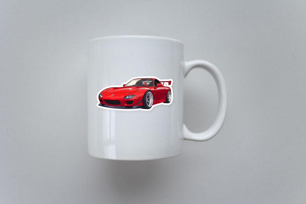 Red Mazda Rx7 Sticker