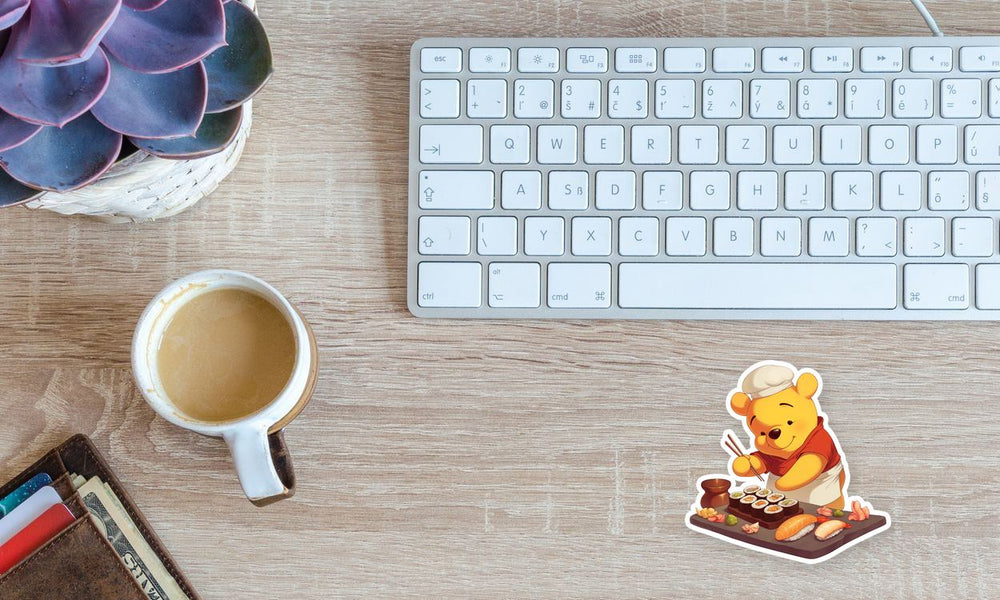 Winnie Pooh Sushi Chef Sticker
