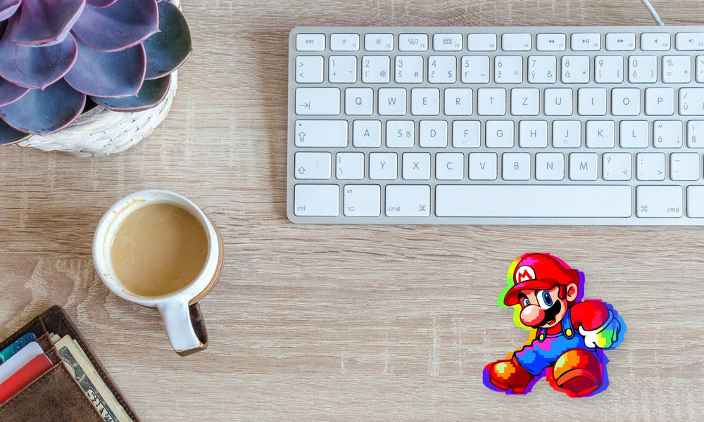 Colorful Super Mario Pixel Sticker