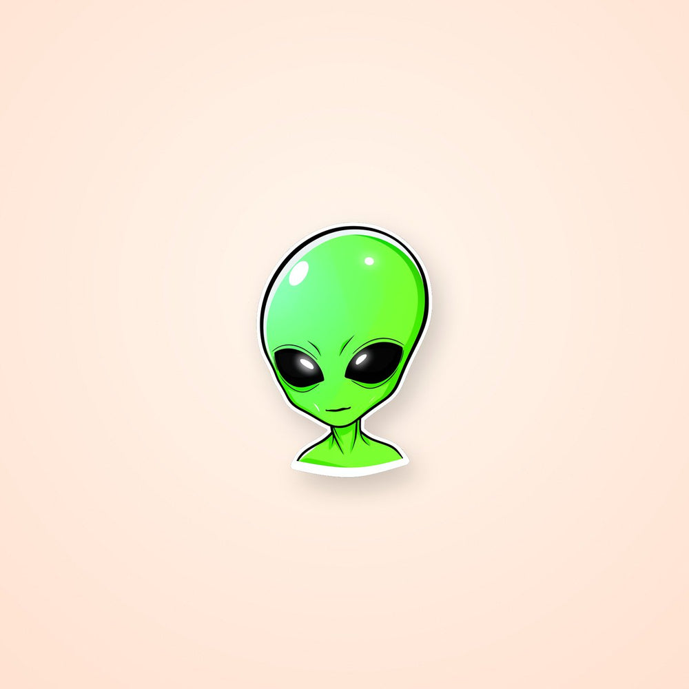 Aesthetic Green Alien Head Sticker