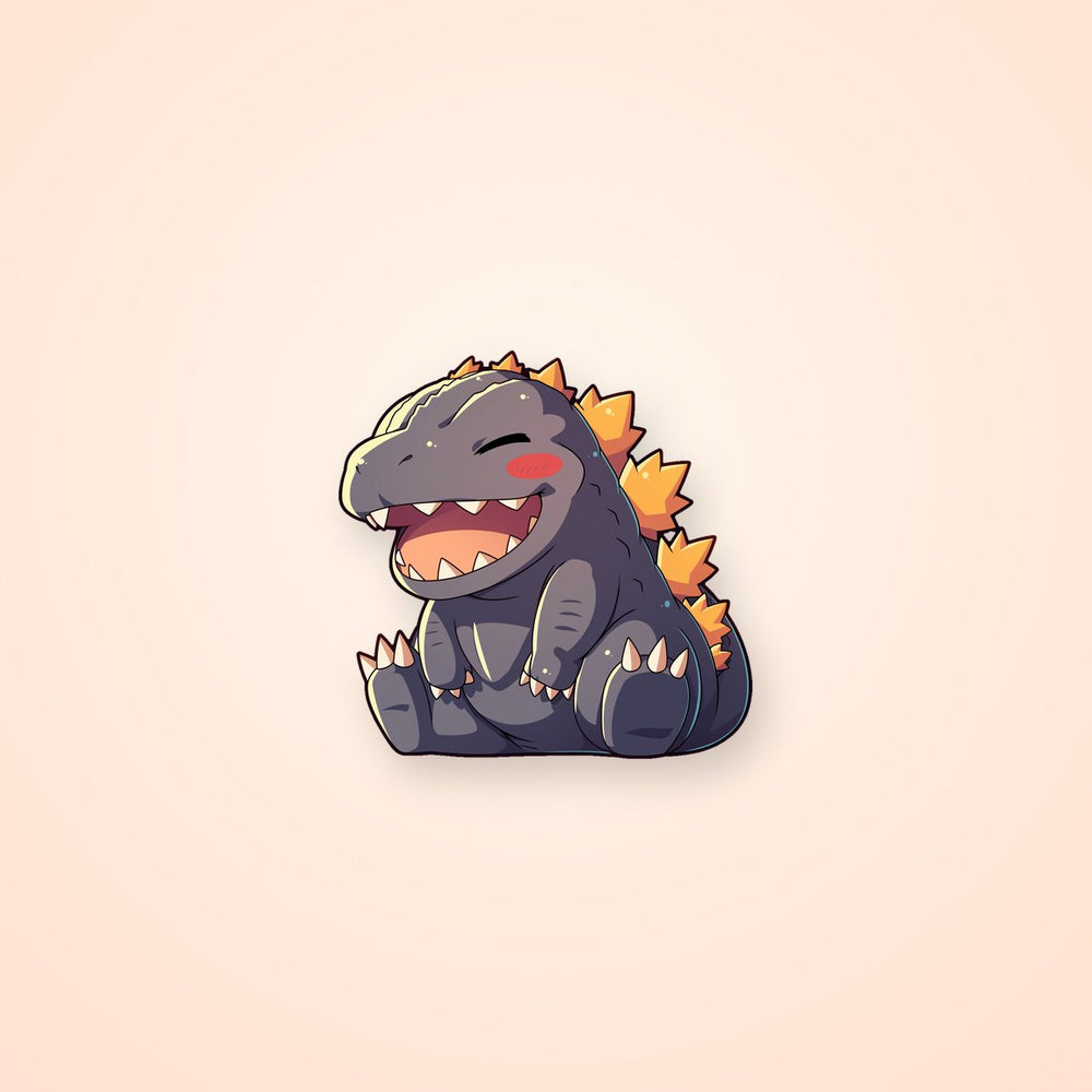 Kawaii Smiling Godzilla Sticker