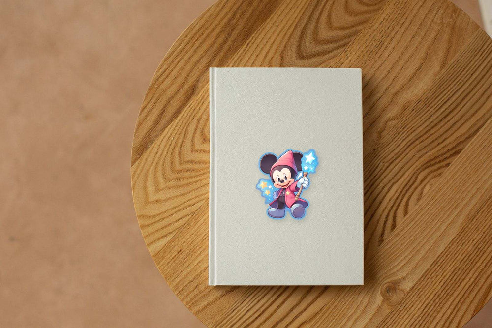 Mickey Mouse with Magic Wand Blue Stroke Sticker