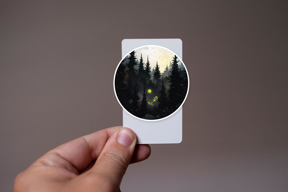 Dark Coniferous Forest Round Sticker
